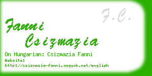 fanni csizmazia business card